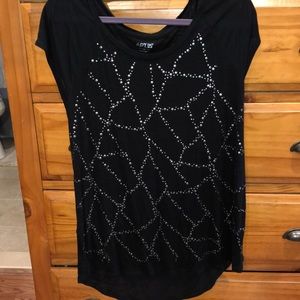 NWT New Apt 9 black plus metal studded shirt 0X